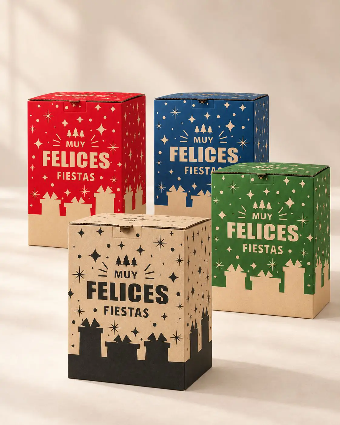 Caja navideña de valijín con estilo premium y clásico