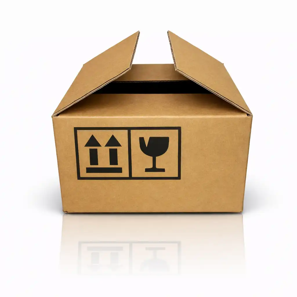 Caja corrugada de aletas simples